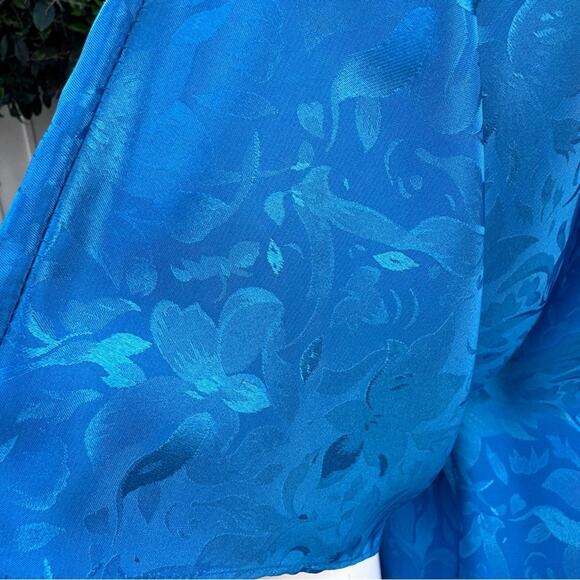 Vintage Teddi of California Blue Blouse w/ Side Tie USA Women's Oversized Small - Picture 8 of 12